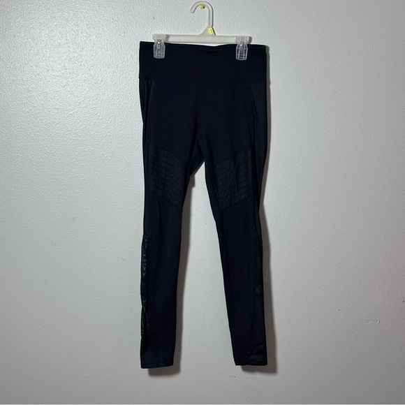 Athleta Women Black Full Length Sheer Leggings Active Size Small - Picture 1 of 8